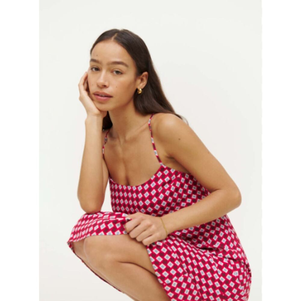 Reformation Red Print Dover Dress in Arcade (Size 0)